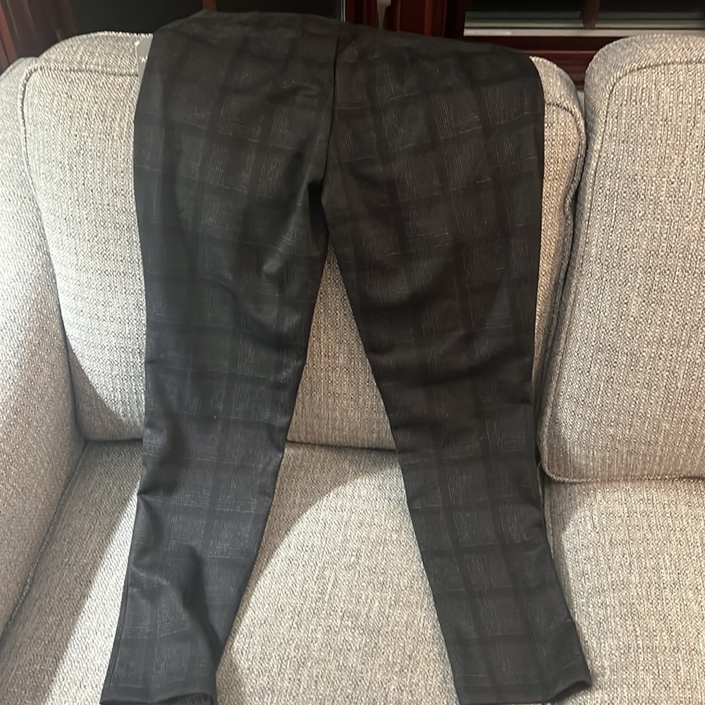 Wit & Wisdom Absolution Ponte Knit Trousers Black and Charcoal Gray Plaid Sz. 0 - Picture 5 of 6